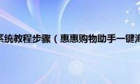 老毛桃一键重装系统教程步骤（惠惠购物助手一键海淘使用教程）