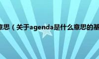 agenda是什么意思（关于agenda是什么意思的基本详情介绍）