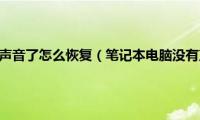 笔记本电脑没有声音了怎么恢复（笔记本电脑没有声音怎么办）