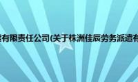 株洲佳辰劳务派遣有限责任公司(关于株洲佳辰劳务派遣有限责任公司的简介)