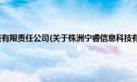 株洲宁睿信息科技有限责任公司(关于株洲宁睿信息科技有限责任公司的简介)