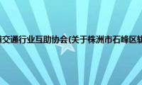 株洲市石峰区轨道交通行业互助协会(关于株洲市石峰区轨道交通行业互助协会的简介)