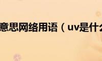 uv是什么意思网络用语（uv是什么意思）