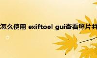 exiftool（gui怎么使用(exiftool gui查看照片并修改EXIF信息教程）)