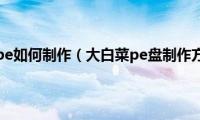 大白菜pe如何制作（大白菜pe盘制作方法）