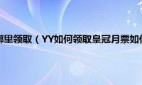 yy赠送会员在哪里领取（YY如何领取皇冠月票如何赠送月票）