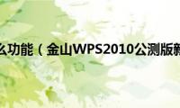 金山wps有什么功能（金山WPS2010公测版新功能小结）