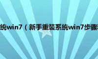 如何自己重装系统win7（新手重装系统win7步骤和详细教程）