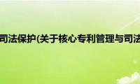 核心专利管理与司法保护(关于核心专利管理与司法保护的简介)