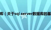 sql(server数据库（关于sql server数据库的基本详情介绍）)