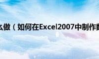 数据透视表怎么做（如何在Excel2007中制作数据透视表）