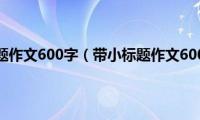 带小标题作文600字（带小标题作文600字）