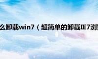 卸载ie浏览器怎么卸载win7（超简单的卸载IE7浏览器的方法）