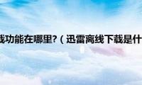 迅雷有离线下载功能在哪里?（迅雷离线下载是什么意思,怎么使用）