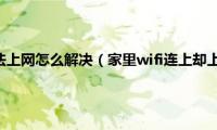 wifi已连接无法上网怎么解决（家里wifi连上却上不了网处理方法）