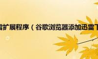 谷歌怎么添加迅雷扩展程序（谷歌浏览器添加迅雷下载支持方法）