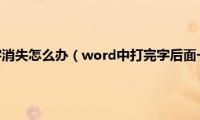 输入字后面的字消失怎么办（word中打完字后面一个字就消失了如何解决）