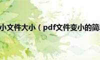 pdf怎么缩小文件大小（pdf文件变小的简单方法）