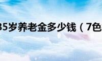 75到85岁养老金多少钱（7色瘦）