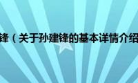 孙建锋（关于孙建锋的基本详情介绍）