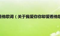 我爱你你却爱着他歌词（关于我爱你你却爱着他歌词的基本详情介绍）