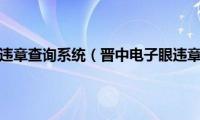 晋中交通违章查询系统（晋中电子眼违章查询）