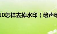 绘声绘影10怎样去掉水印（绘声绘影10）