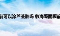 使用海藻面膜前可以涂芦荟胶吗(敷海藻面膜前涂芦荟胶可以吗)