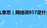 857是什么意思（网络词857是什么意思）