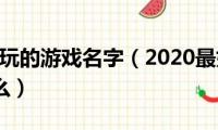 2020最好玩的游戏名字（2020最好玩的游戏名字有什么）