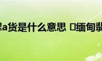 ​缅甸翡翠a货是什么意思(​缅甸翡翠a货指的是什么)