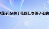 桂圆红枣莲子汤(关于桂圆红枣莲子汤的简介)