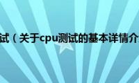 cpu测试（关于cpu测试的基本详情介绍）