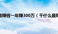 干什么最赚钱一年赚300万（干什么最赚钱）