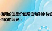 劳动力商品的使用价值是价值增值和剩余价值产生的源泉（如何理解使用价值的源泉）