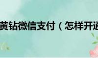 怎样开通黄钻微信支付（怎样开通黄钻）