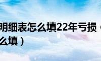 弥补亏损明细表怎么填22年亏损（弥补亏损明细表怎么填）