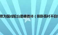 僵卧孤村不自哀尚思为国戍轮台是哪首诗（僵卧孤村不自哀尚思为国戍轮台的意思）