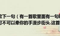 生活是一首歌下一句（有一首歌里面有一句歌词叫做--可不可以不在乎可不可以牵你的手漫步街头.这首歌叫做什么名字）