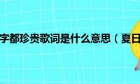 听山盟海誓字字都珍贵歌词是什么意思（夏日星的歌词是什么意思）