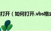 vb文件怎么打开（如何打开.vbs格式的文件）