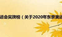 2020年东京奥运会奖牌榜（关于2020年东京奥运会奖牌榜的基本详情介绍）