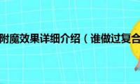 我的世界各种附魔效果详细介绍（谁做过复合彩光嫩肤啊介绍效果）