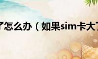 sim卡大了怎么办（如果sim卡大了可以剪掉吗）