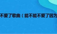 爱不爱的我都不爱了歌曲（能不能不爱了因为爱太痛了啊什么歌）