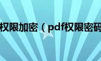 破解pdf权限加密（pdf权限密码破解）