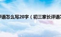 初三家长评语怎么写20字（初三家长评语怎么写）