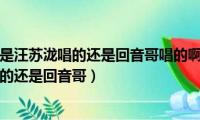 海绵宝宝到底是汪苏泷唱的还是回音哥唱的啊（海绵宝宝到底是汪苏泷唱的还是回音哥）