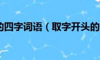 去字开头的四字词语（取字开头的四字词语有哪些）