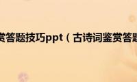 古诗词鉴赏答题技巧ppt（古诗词鉴赏答题技巧）